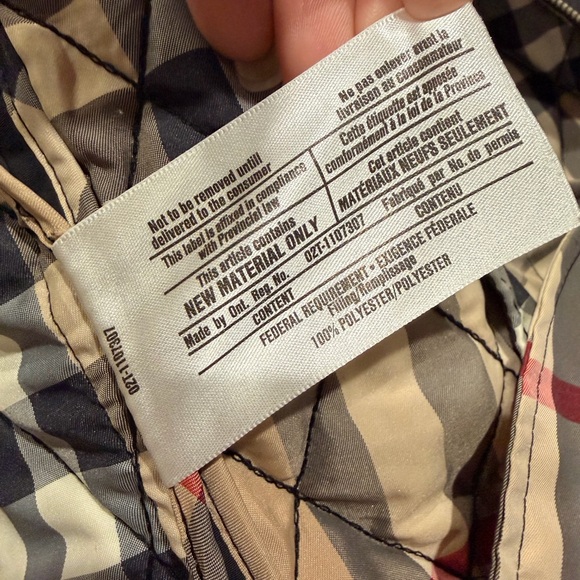 Burberry London Quilted Jacket Nova Check Lining Full Zip Large - Picture 7 of 9